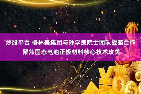 炒股平台 格林美集团与孙学良院士团队战略合作 聚焦固态电池正极材料核心技术攻关